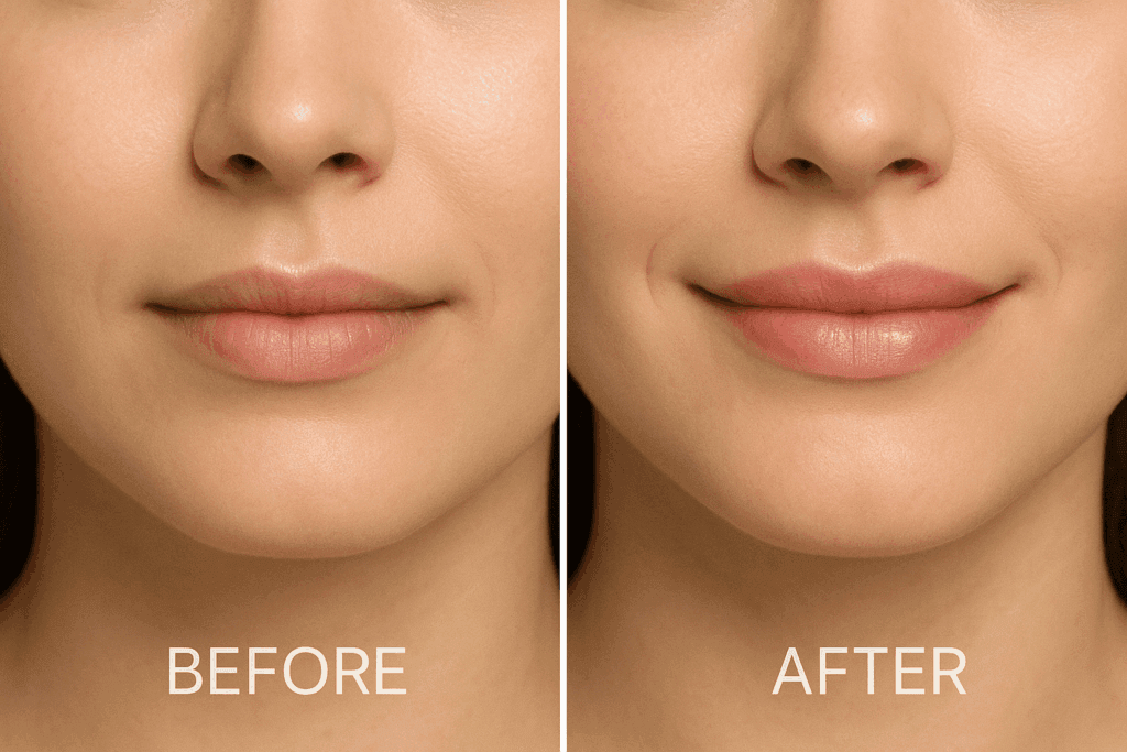 Trước và sau tạo hình môi cười - nâng khóe miệng tại SBC