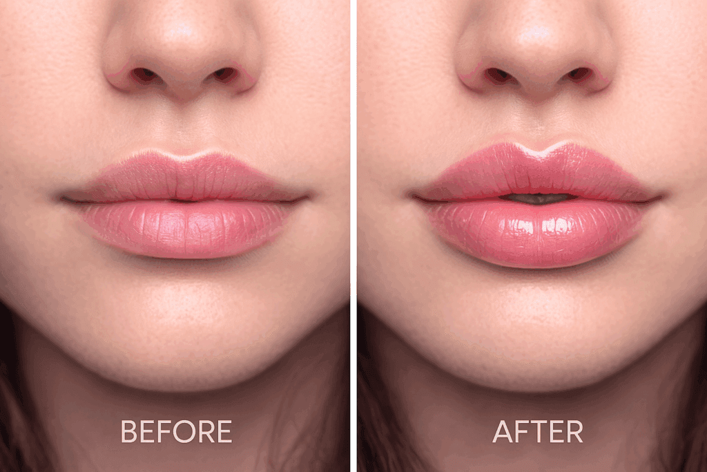 Kết quả tạo hình môi trái tim tại SBC - Môi cong, nhân trung rõ