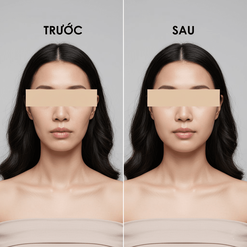 Ảnh minh hoạ: Hình ảnh trước và sau cấy mỡ mặt toàn diện (Baby Face) thực hiện bởi Viện thẩm mỹ SBC