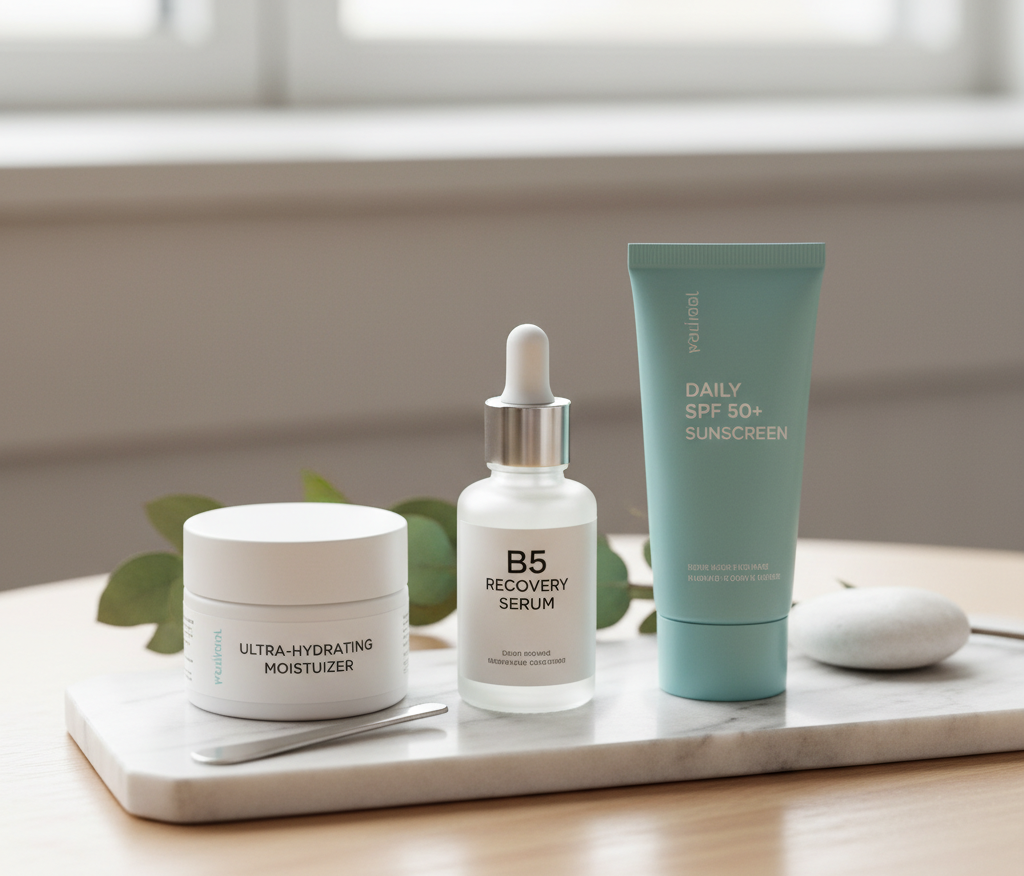 Ảnh minh hoạ: Sản phẩm chăm sóc da phục hồi và chống nắng sau tái tạo da