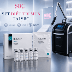 Set điều trị mụn tại SBC là sự kết hợp đa công nghệ nhằm giải quyết tận gốc nguyên nhân gây mụn và thâm sẹo.
