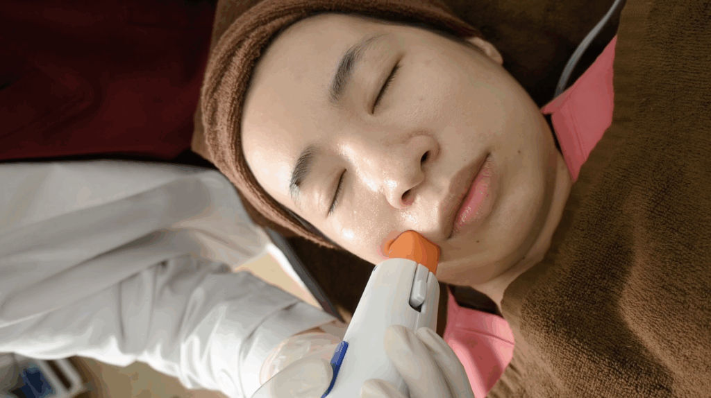 Bác sĩ thực hiện liệu trình trẻ hóa da với máy Oligio tại SBC