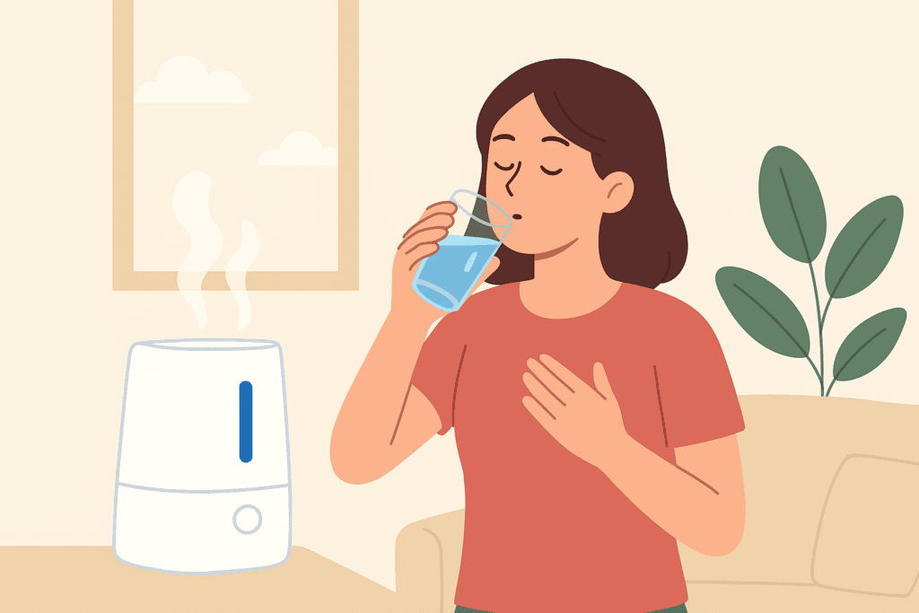 Uống nhiều nước để khắc phục tình trạng thiếu nước (Dehydration) nội sinh.