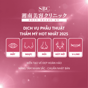 Infographic tổng hợp 5 phẫu thuật thẩm mỹ hot nhất 2025 tại Viện thẩm mỹ SBC