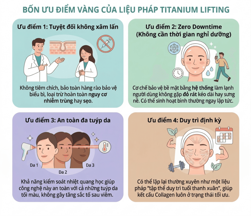 4 ưu điểm vàng của liệu pháp titanium lifting