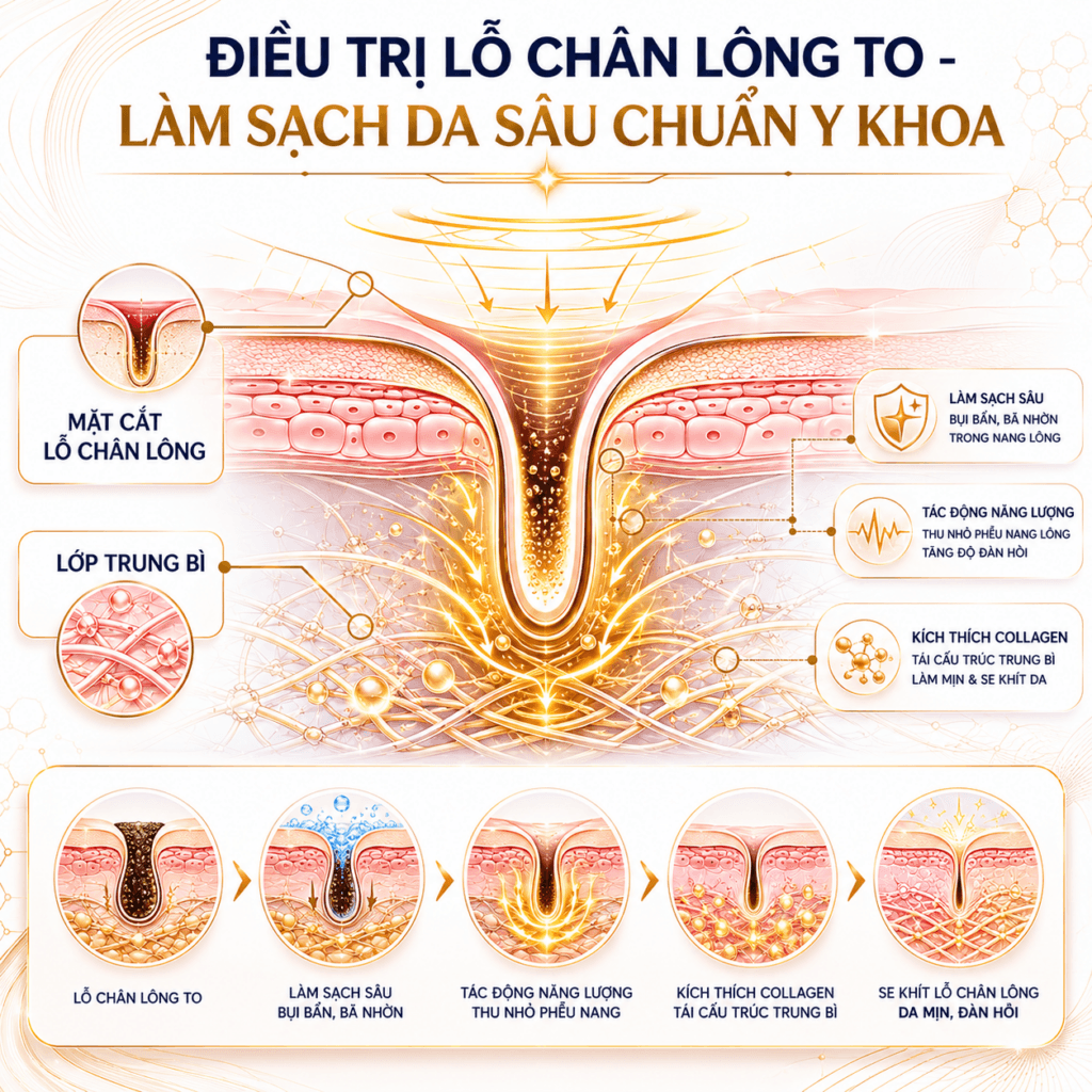 Điều Trị Lỗ Chân Lông To - Làm Sạch Da Sâu Chuẩn Y Khoa 1 Điều trị lỗ chân lông to - Làm sạch da sâu chuẩn y khoa
