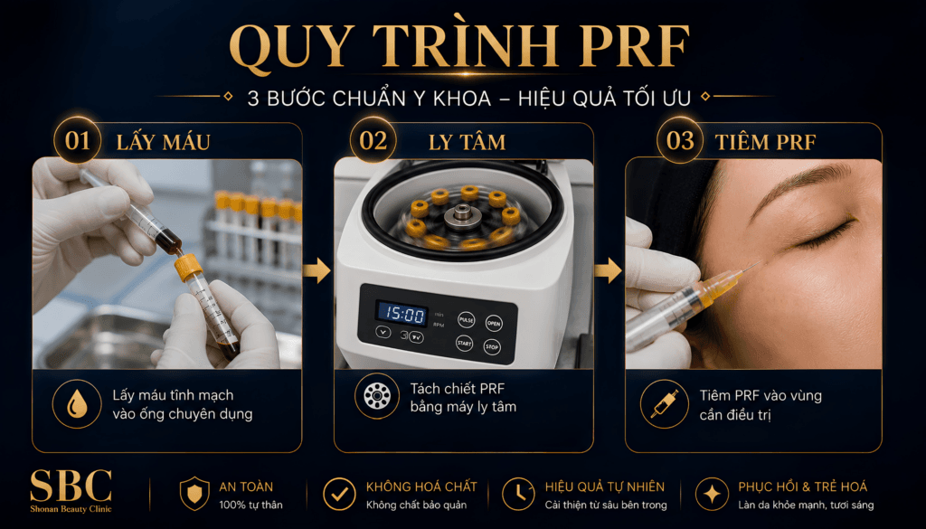 PRF Và PRP Khác Gì Nhau? So Sánh Chi Tiết Tại SBC 6 Quy trình thực hiện tiêm PRF chuẩn y khoa tại Viện Thẩm Mỹ SBC