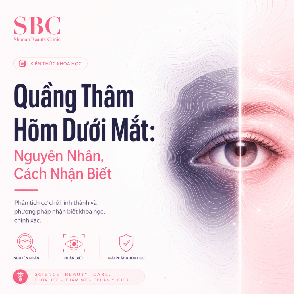 Phân tích khoa học từ gốc rễ về nguyên nhân và cách nhận diện bản chất của tình trạng quầng thâm, hõm sâu vùng mắt.